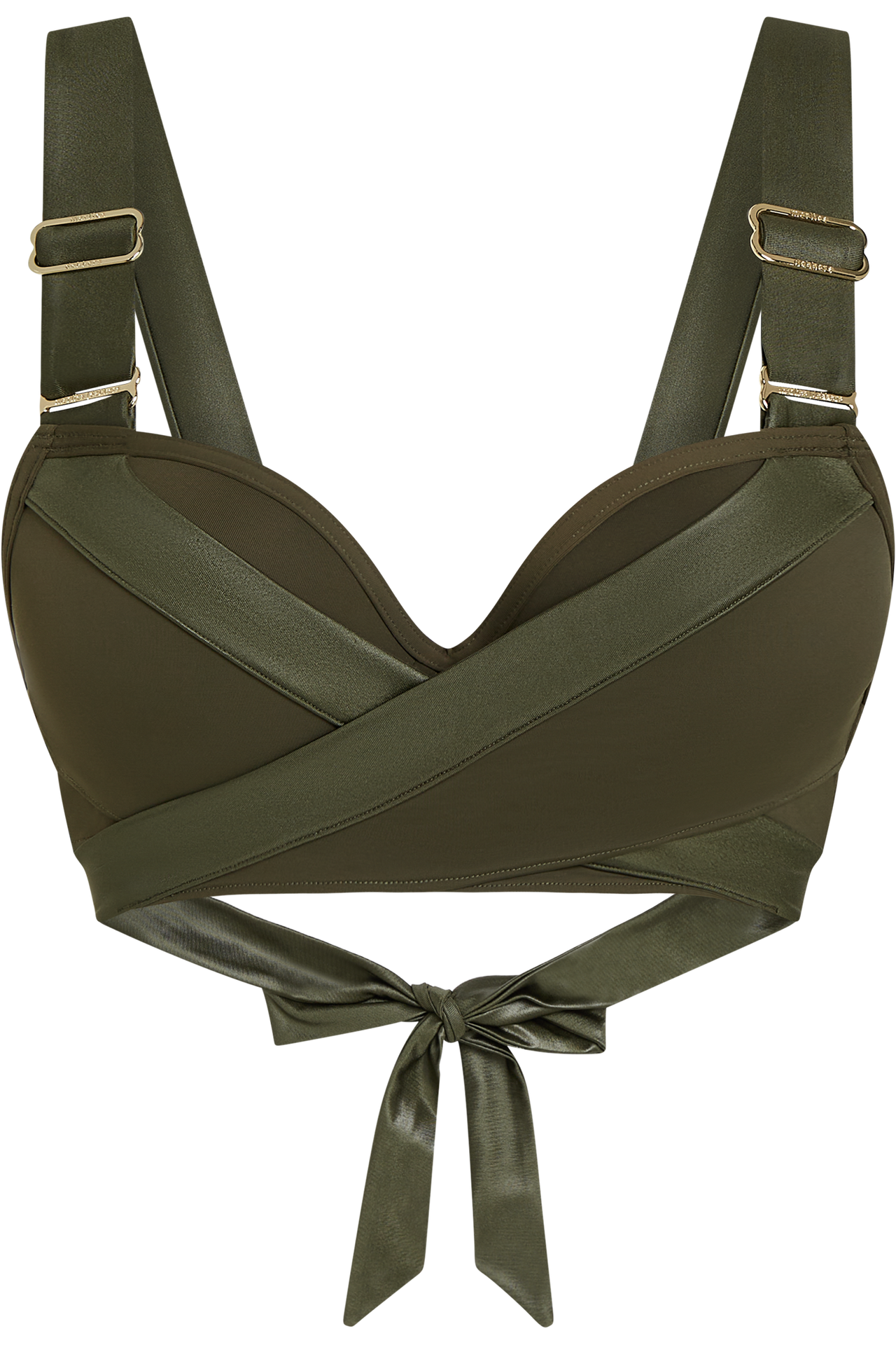 Cache coeur push up bikini top seaweed green