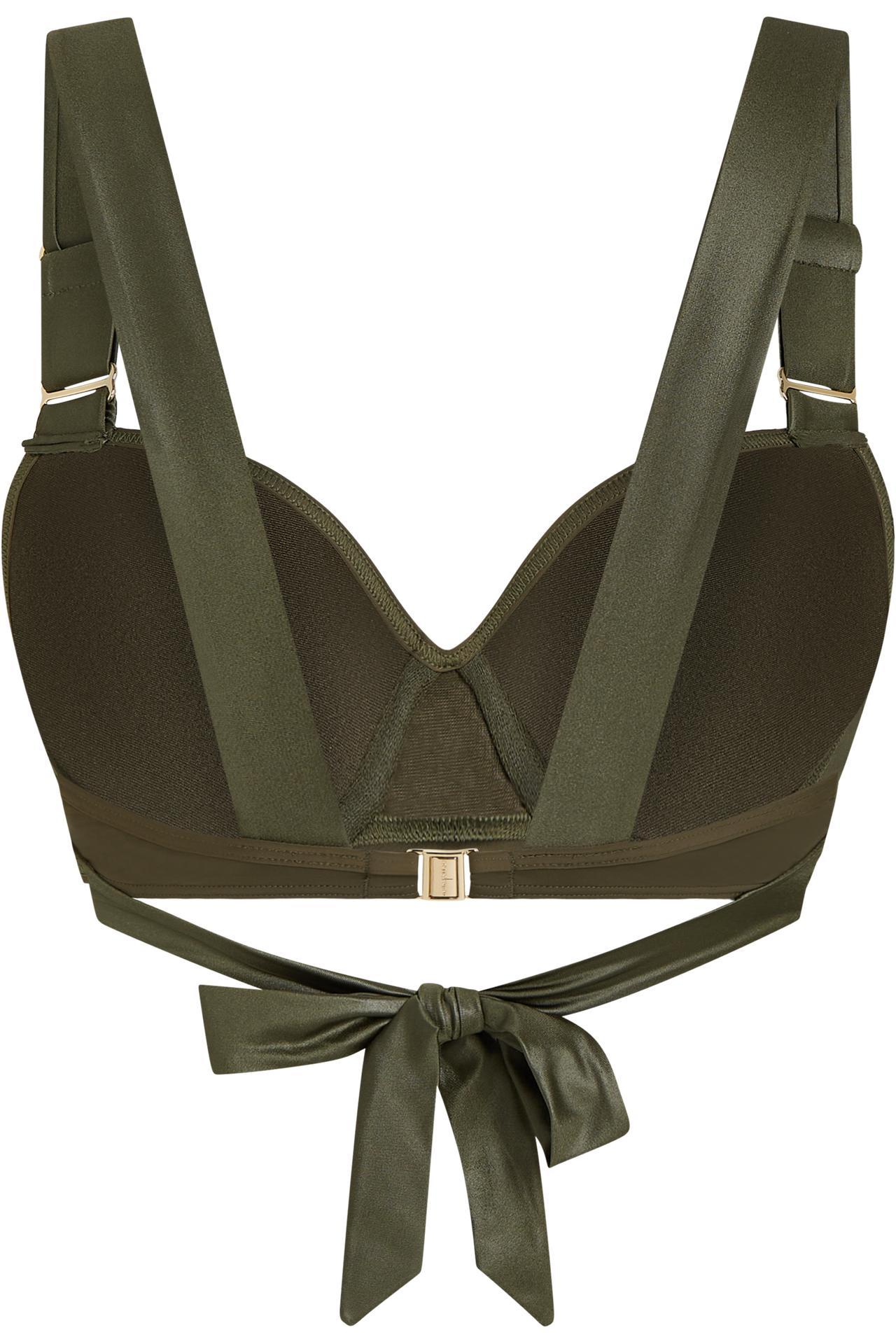 Cache coeur push up bikini top seaweed green