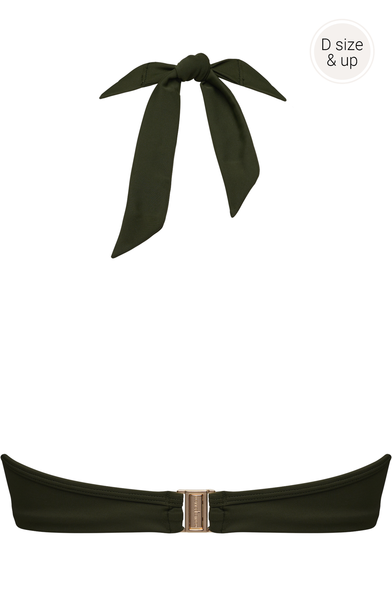 Royal navy plunge balcony bikini top seaweed green