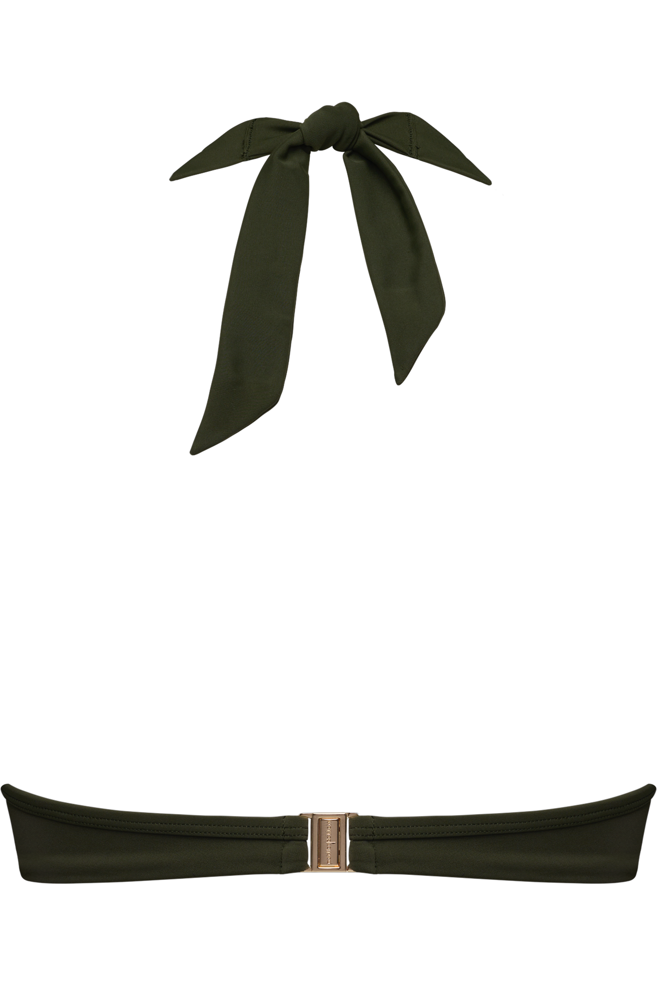 Royal navy plunge balcony bikini top seaweed green