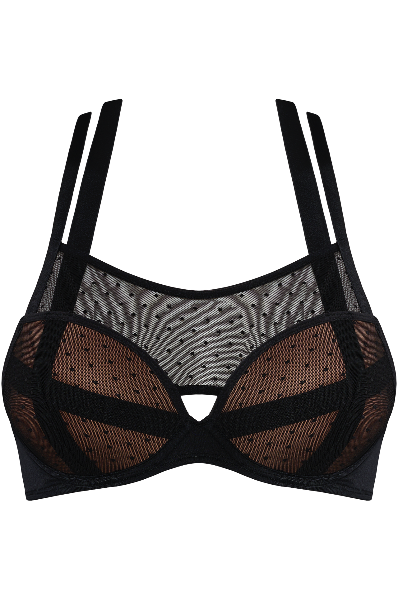 #flash-dance-push-up-bra-sheer-black-polka-dot