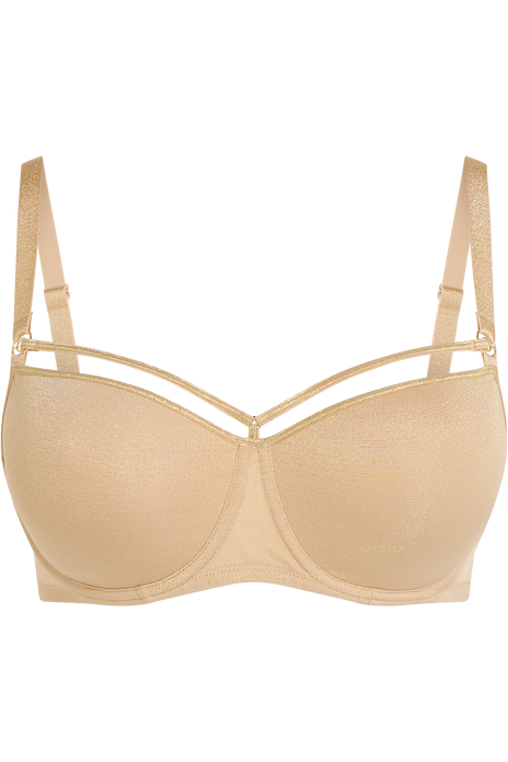 Space odyssey balcony bra sand and golden lurex