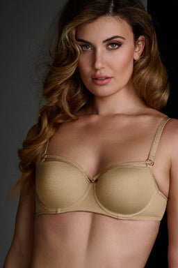 Space odyssey balcony bra sand and golden lurex