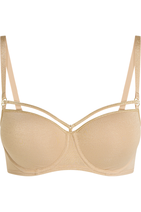 Space odyssey balcony bra sand and golden lurex