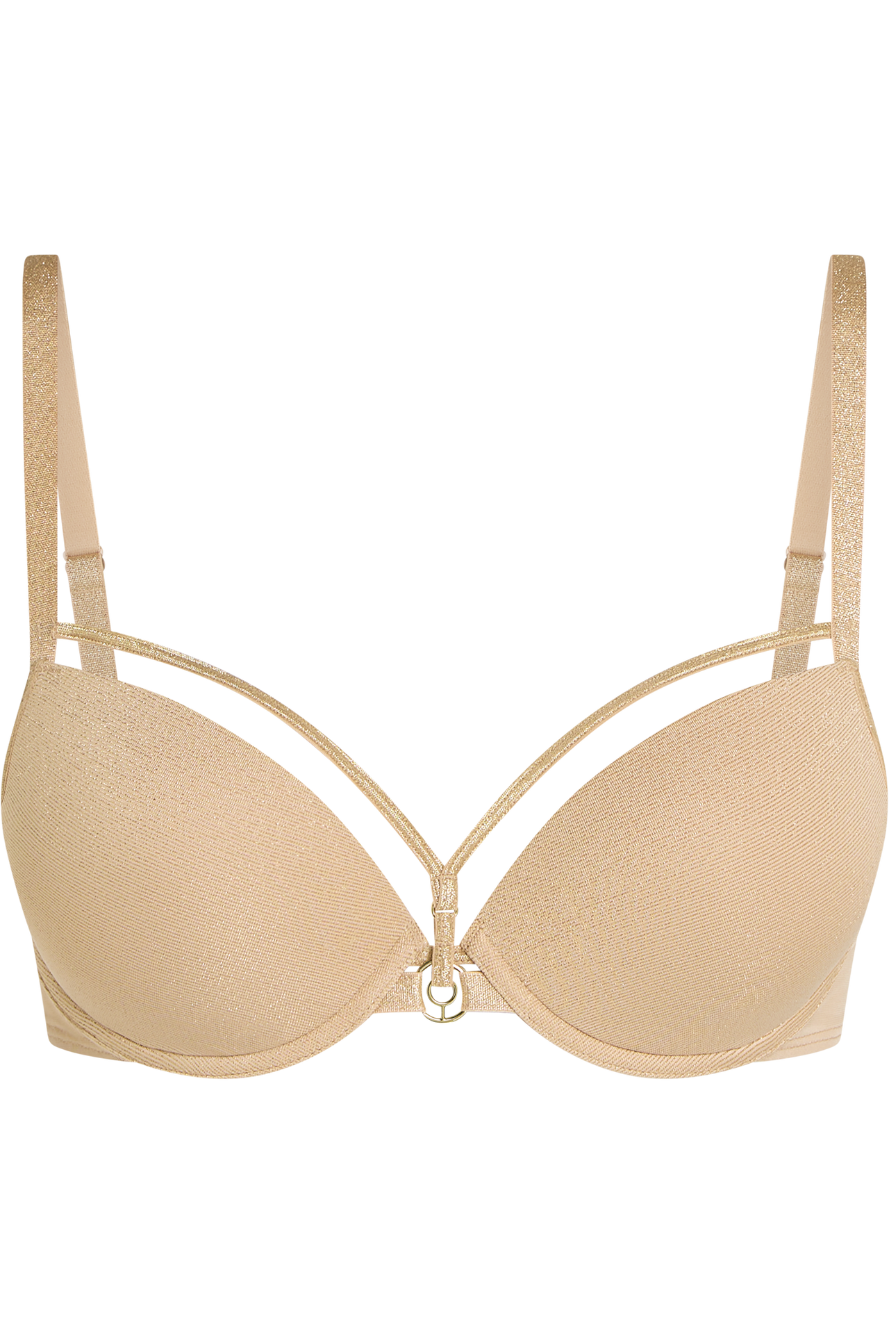Space odyssey push up bra sand and golden lurex