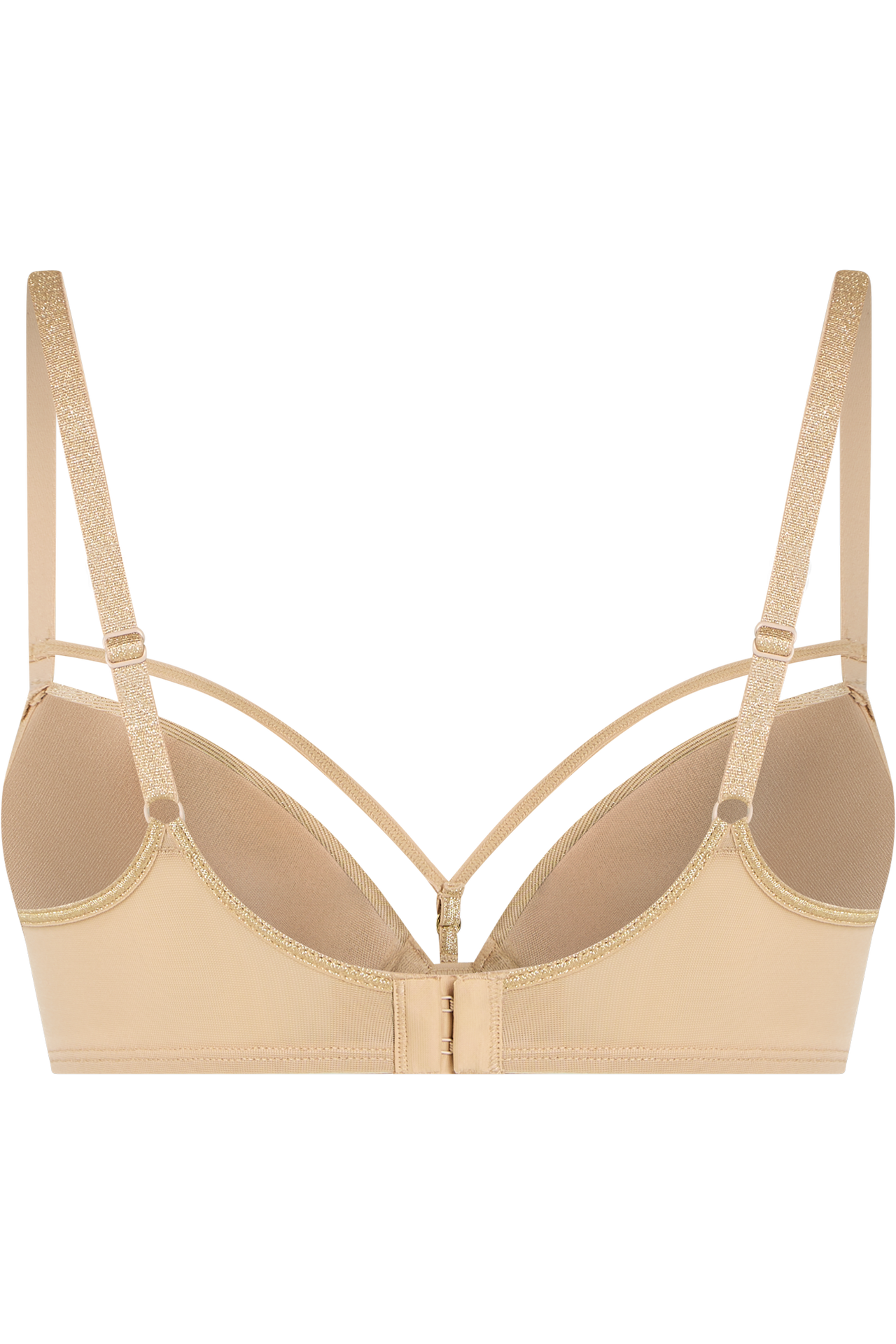 Space odyssey push up bra sand and golden lurex