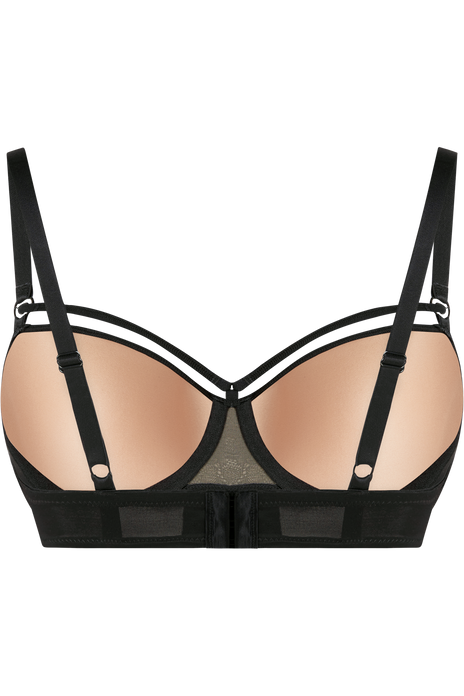 Space odyssey balcony bra black lace and sand