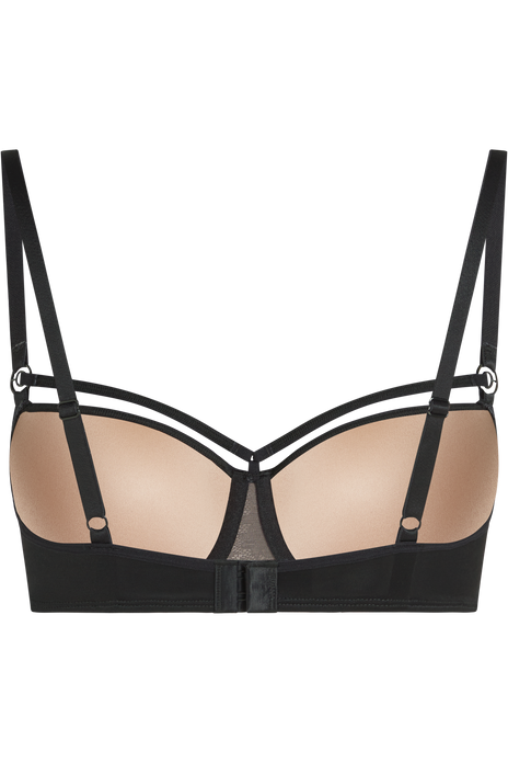 Space odyssey balcony bra black lace and sand