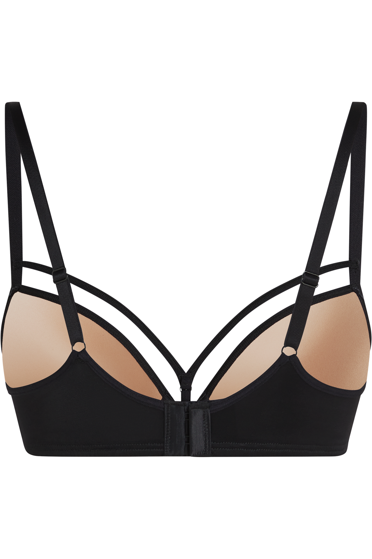 Space odyssey push up bra black lace and sand
