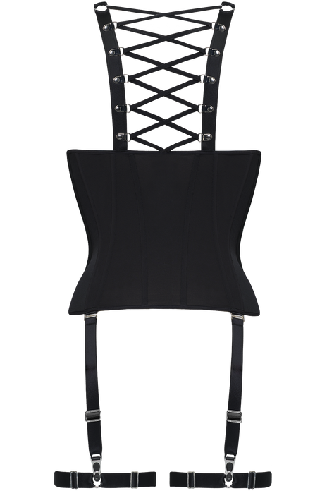 Spymistress plunge balcony corset black