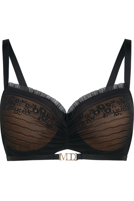 Rebel in lace plunge balcony bra black rebel