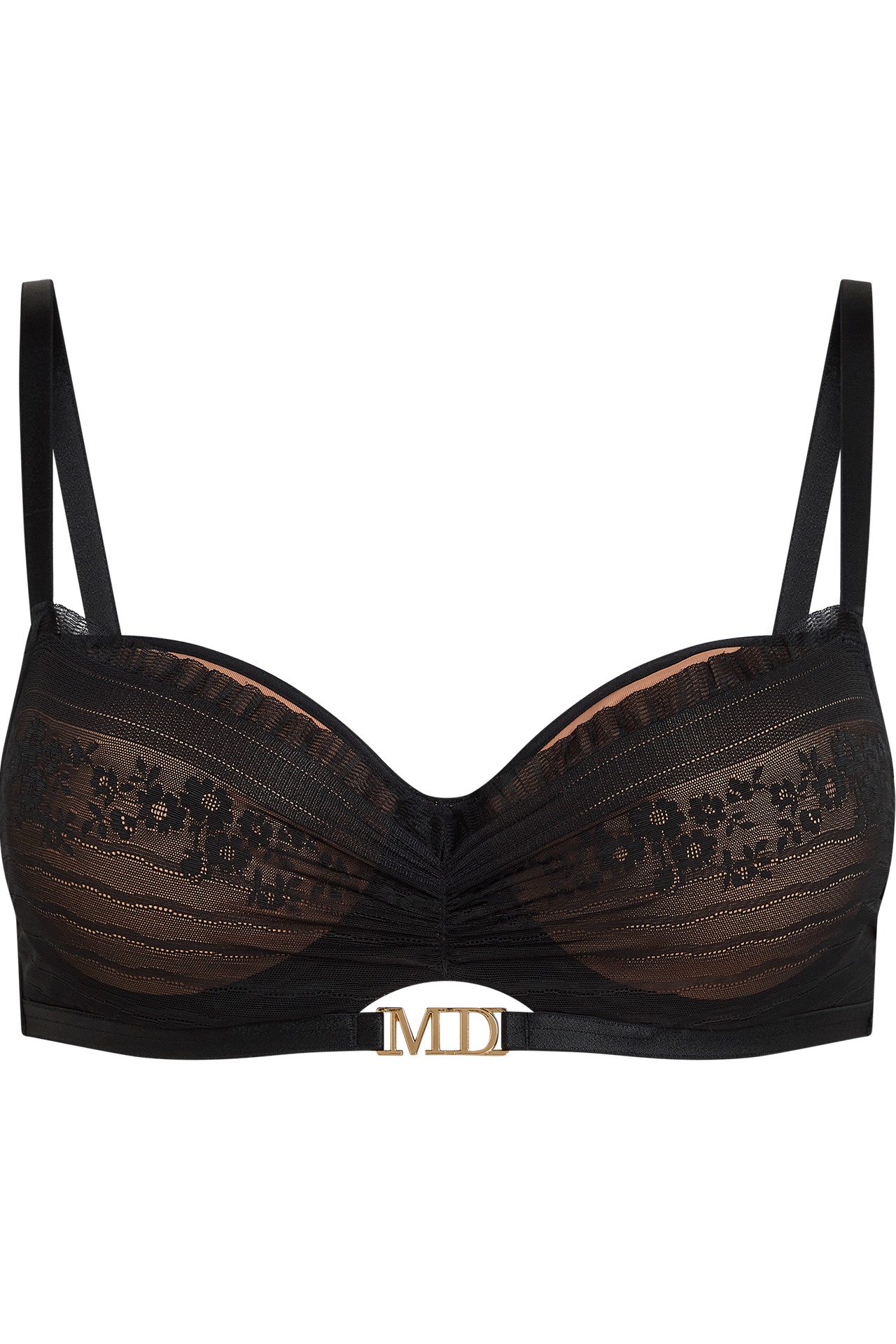 Rebel in lace plunge balcony bra black rebel