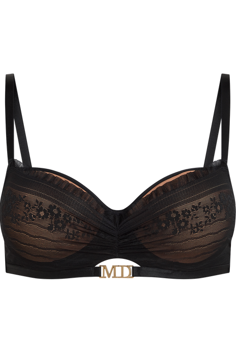 Rebel in lace plunge balcony bra black rebel