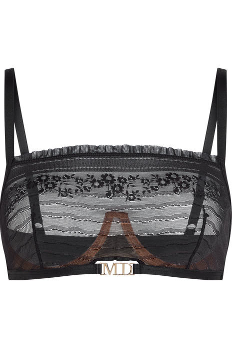 Rebel in lace wired unpadded plunge balcony black rebel