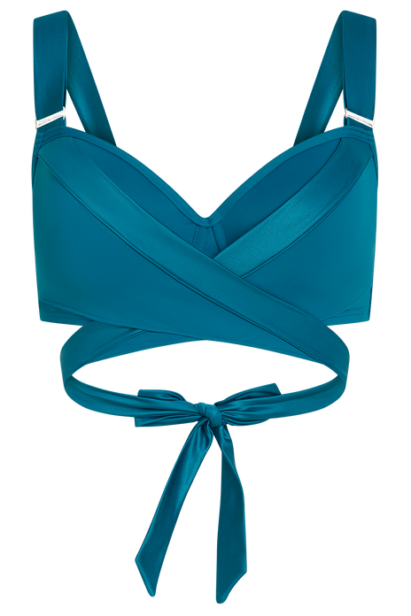 Cache coeur plunge balcony bikini top ocean