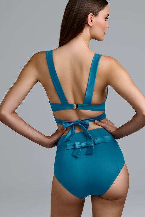 Cache coeur high waist bikini bottom ocean