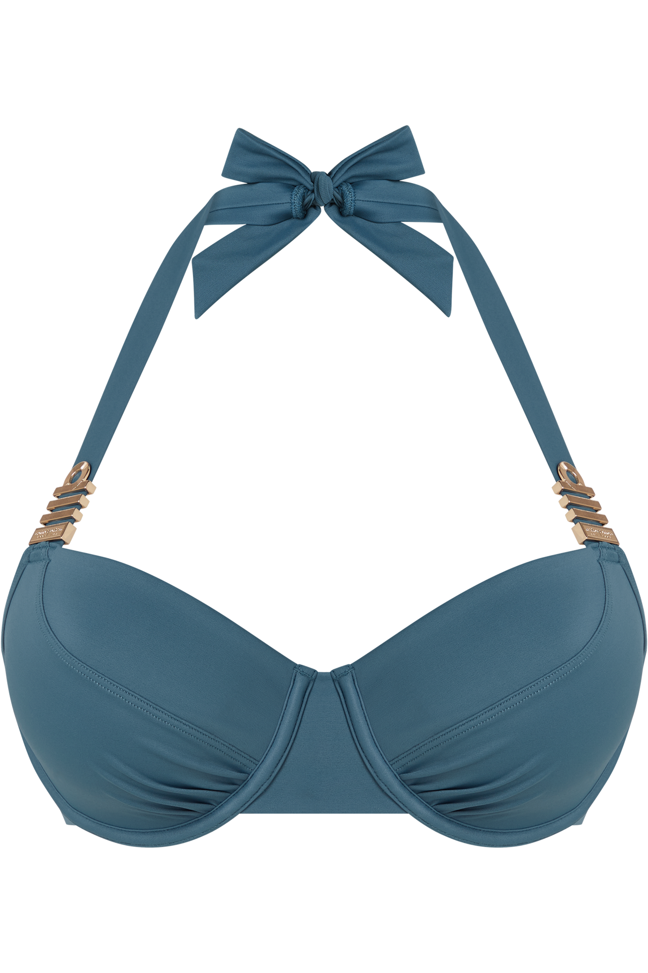 Royal navy plunge balcony bikini top air force blue
