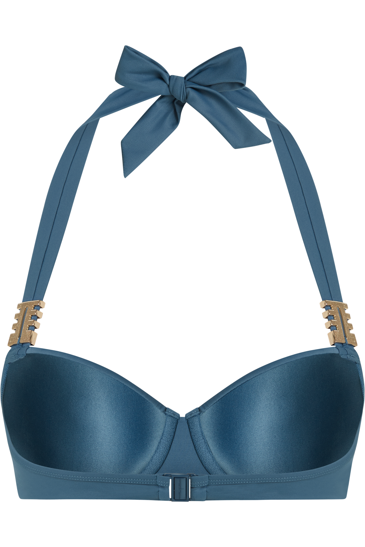 Royal navy plunge balcony bikini top air force blue