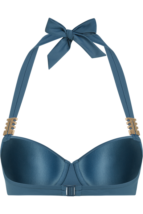 Royal navy plunge balcony bikini top air force blue