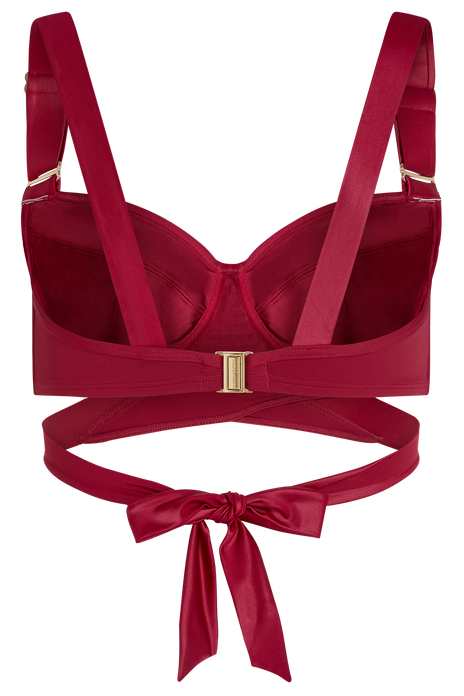 Cache coeur wired unpadded bikini top rouge paradise