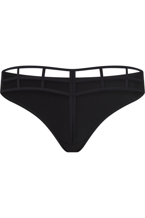 Leading strings 4 cm thong black