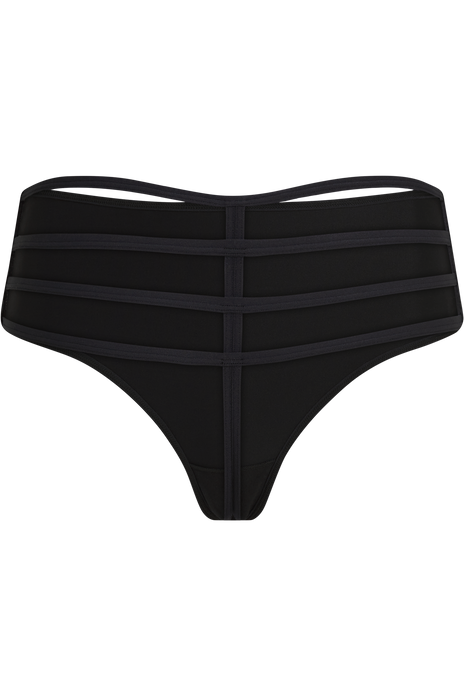 Leading strings 7 cm thong black