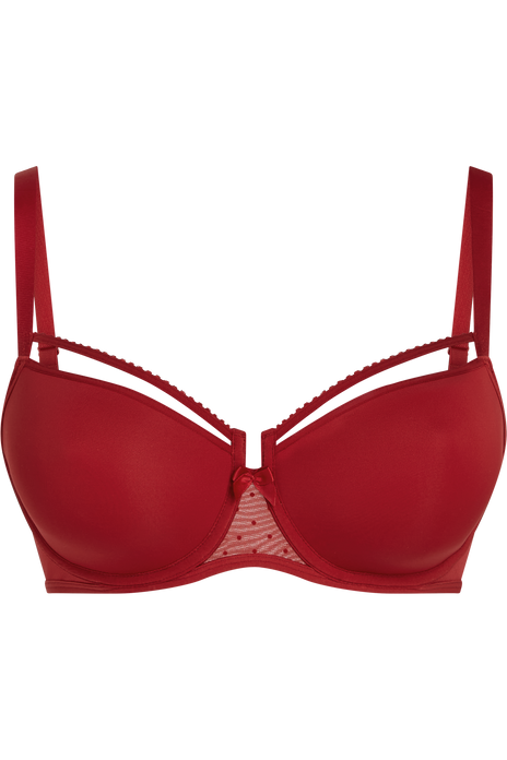 Peekaboo plunge balcony bra red secret