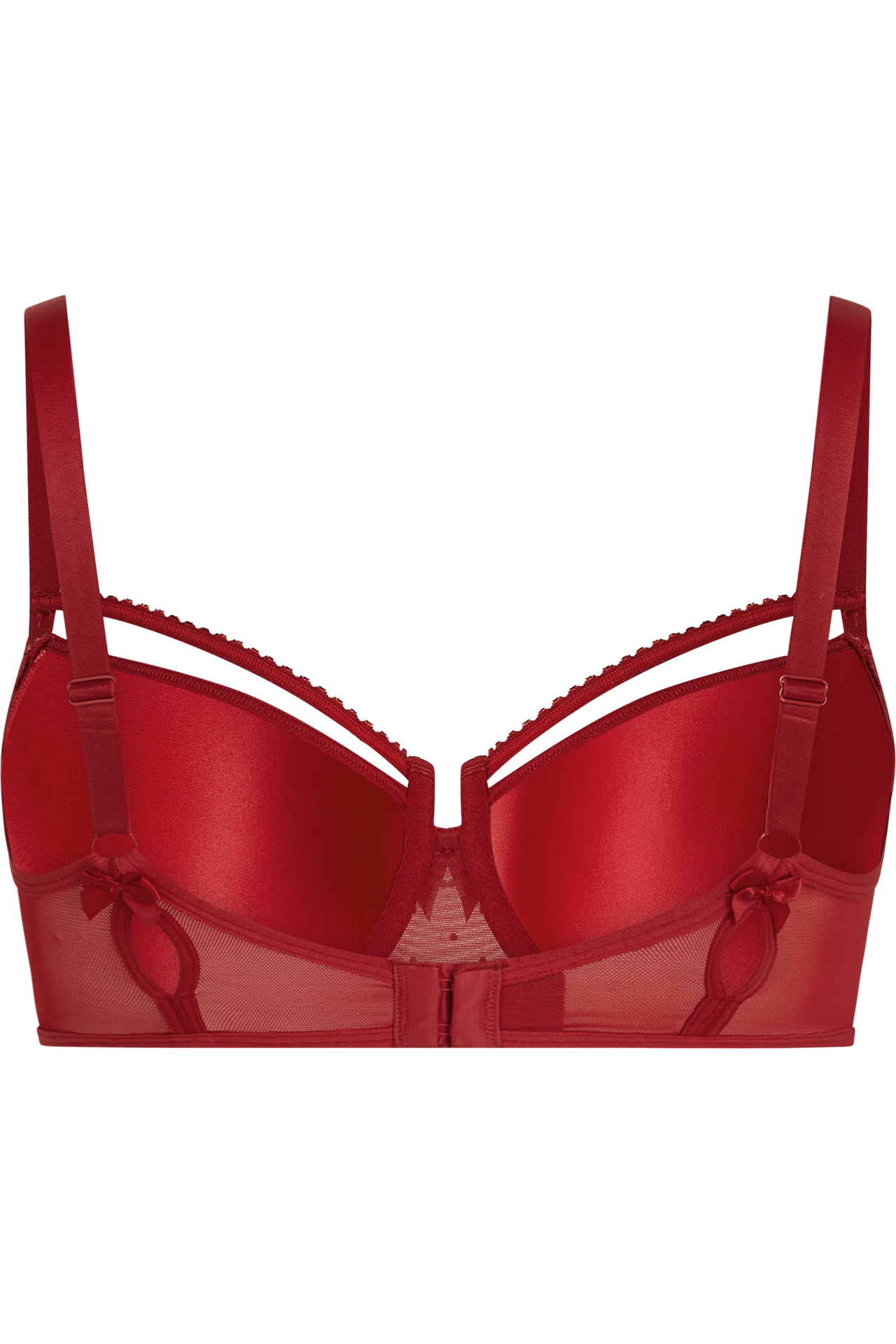 Peekaboo plunge balcony bra red secret