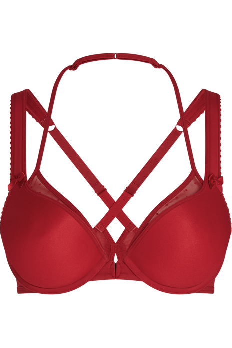 Peekaboo push up bra red secret