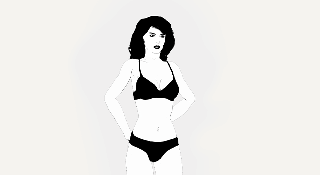 Animation of woman measuring overbust size