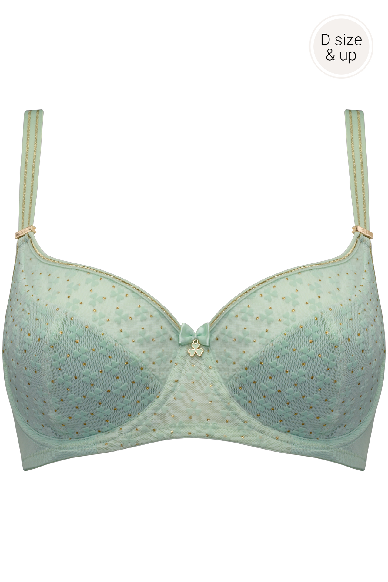 #lucky-clover-wired-semi-padded-plunge-balcony-green-clover-gold