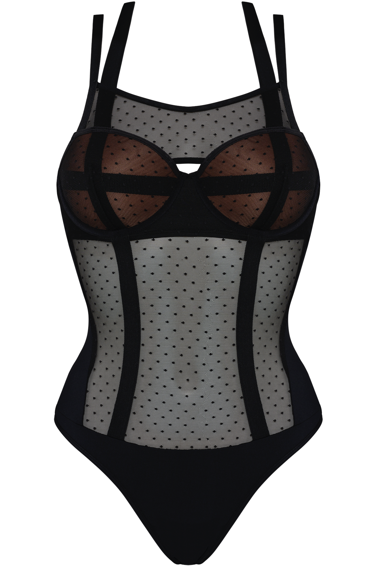 #flash-dance-plunge-balcony-body-sheer-black-polka-dot