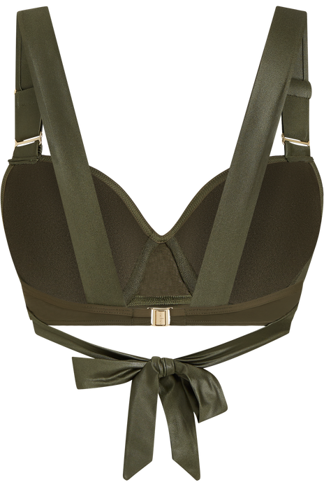 Cache coeur push up bikini top seaweed green