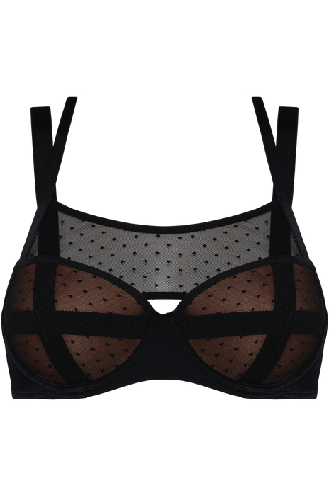 #color_sheer black polka dot