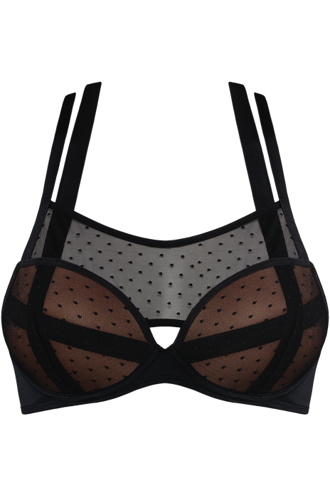 #color_sheer black polka dot