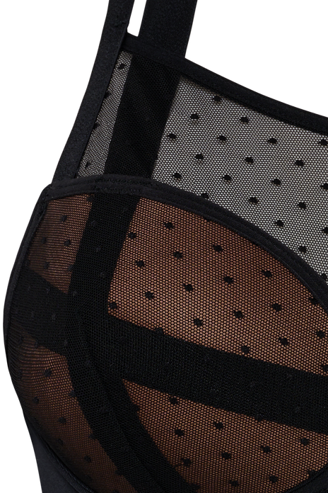 #color_sheer black polka dot