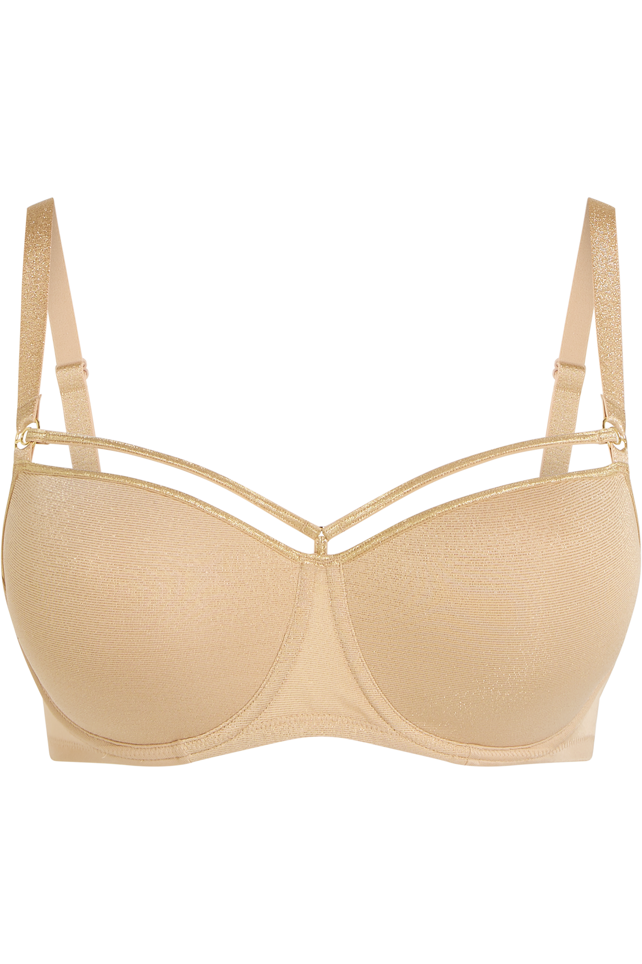 Space odyssey balcony bra sand and golden lurex