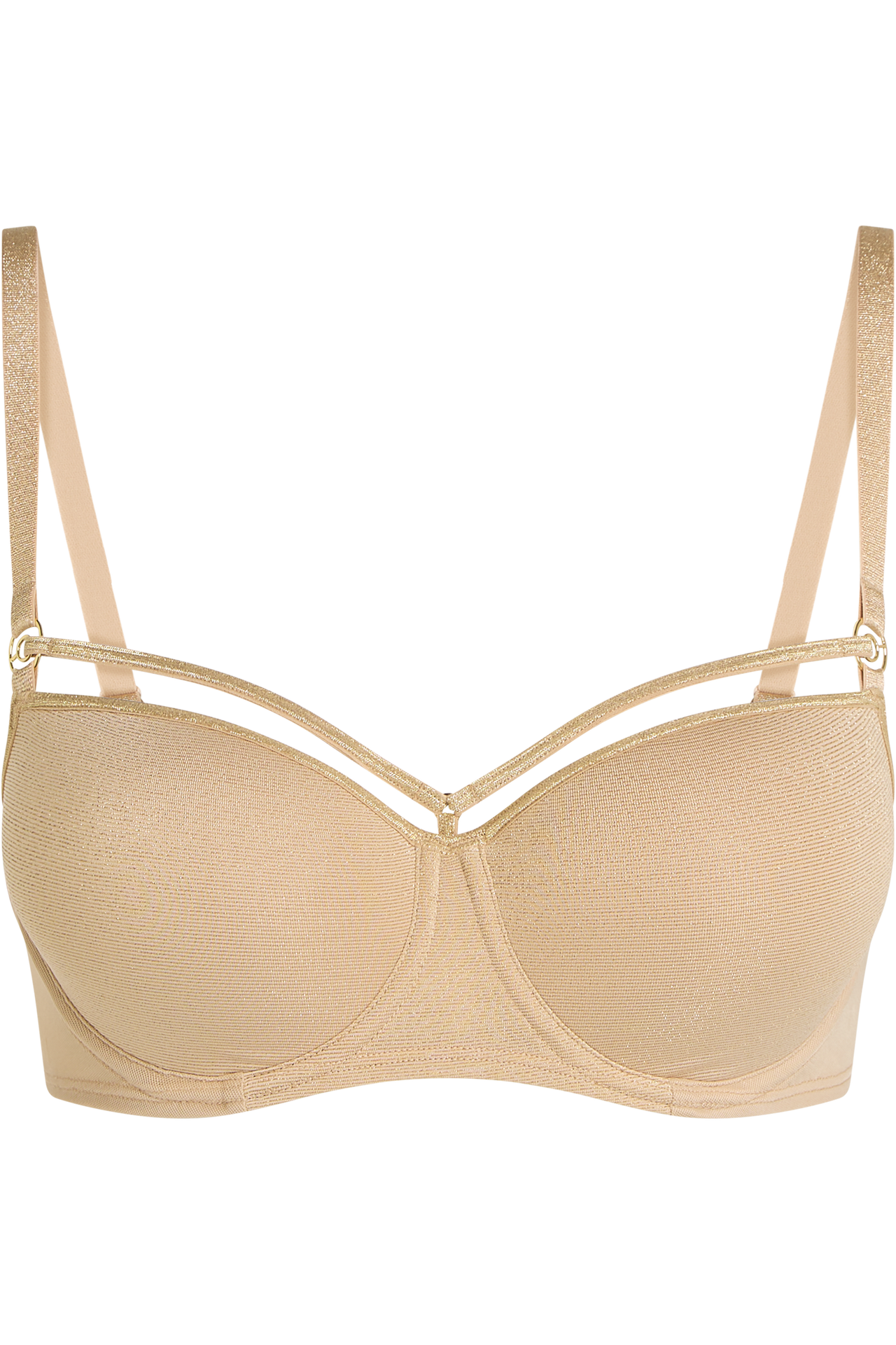 Space odyssey balcony bra sand and golden lurex