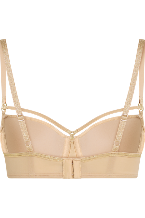 Space odyssey balcony bra sand and golden lurex