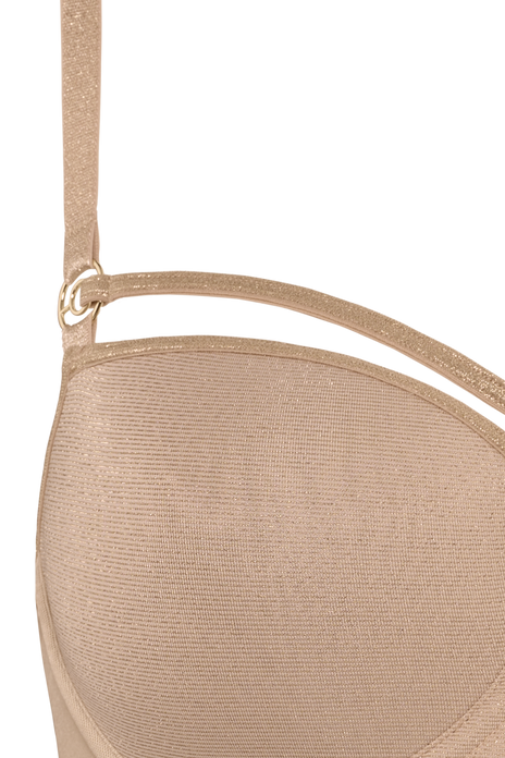 Space odyssey balcony bra sand and golden lurex