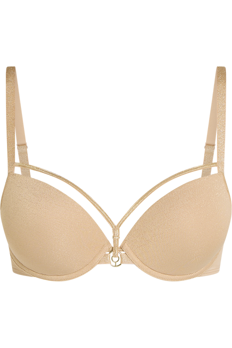 Space odyssey push up bra sand and golden lurex