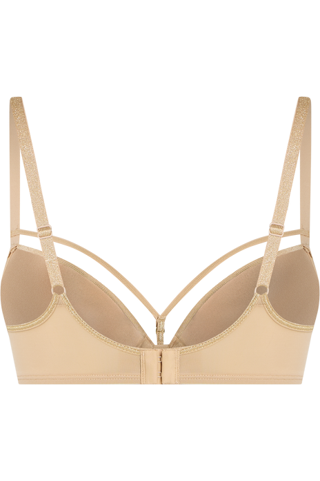 Space odyssey push up bra sand and golden lurex