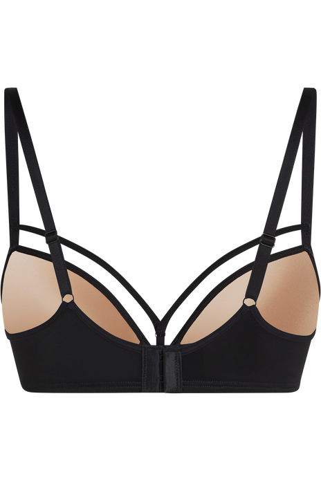 Space odyssey push up bra black lace and sand