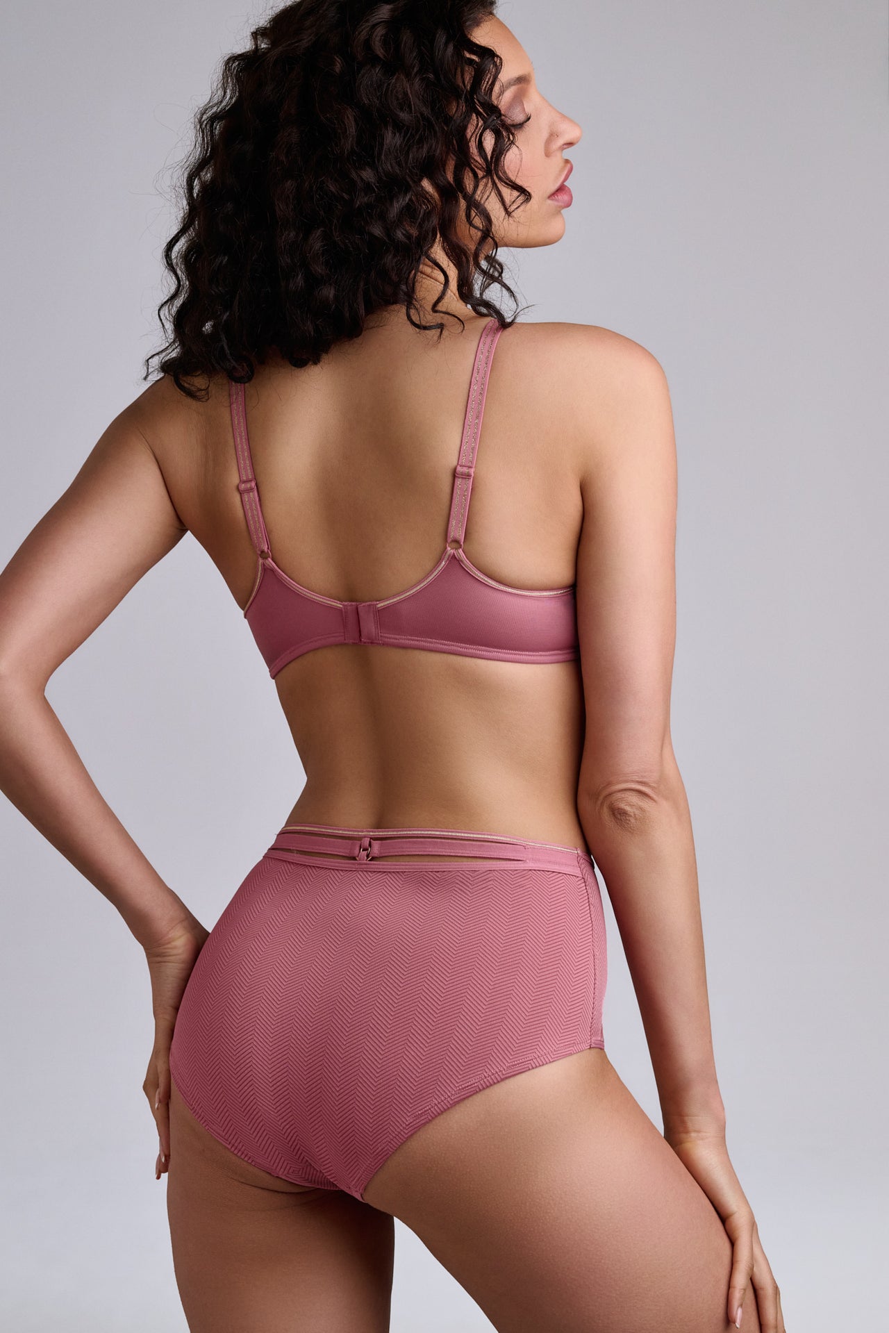 Space odyssey high waist briefs rose and gold