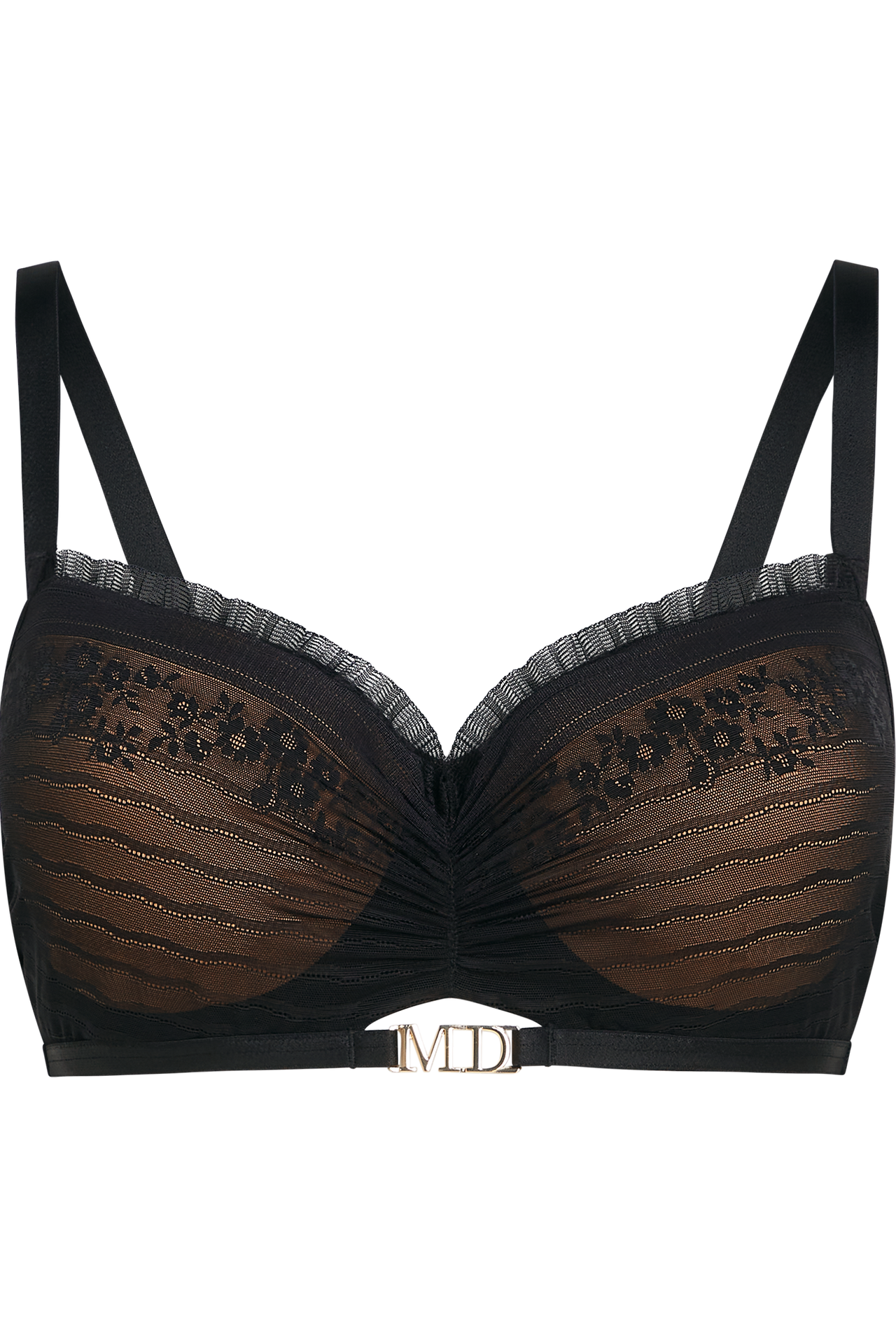 Rebel in lace plunge balcony bra black rebel