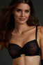 Rebel in lace plunge balcony bra black rebel