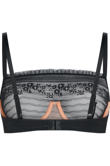 Rebel in lace wired unpadded plunge balcony black rebel