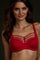 Leading strings plunge balcony bra red