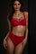 Leading strings plunge balcony bra red