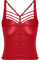 Leading strings plunge balcony corset red